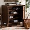 Baxton Studio Coolidge Walnut Finished 4-Shelf Wood Shoe Storage Cabinet 156-9387 - alternate 7